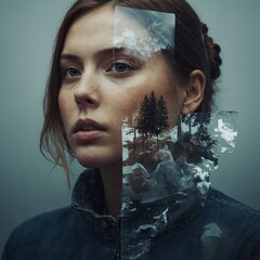 Experiment with double exposure for a surreal portrait.