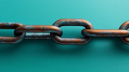 Fototapeta premium Intricate Rusty Metal Chain Links: A Detailed Industrial Design