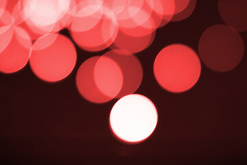Abstract blurred red bokeh lights background