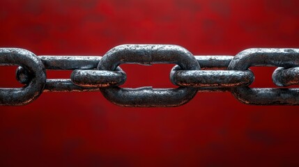 Fototapeta premium Broken Metal Chain Link: A Visual Representation of Connection Issues