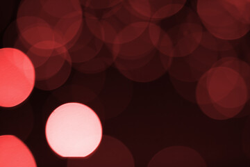 Abstract blurred red bokeh lights background