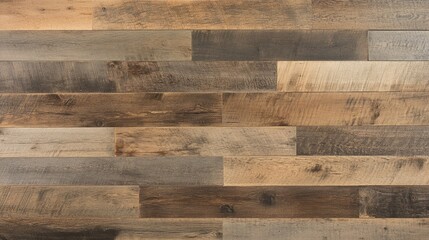 Naklejka premium High-Quality Rustic Wooden Wall Texture Featuring Various Shades and Finishes Ideal for Backgrounds or Interior Design Applications