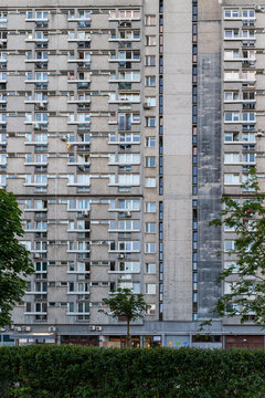 Low angle view of plants and residential building