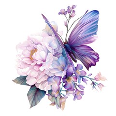 colorful butterfly and flowers