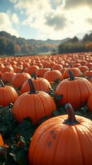 Stunning Autumn Pumpkin Patch: A Fall Harvest Extravaganza