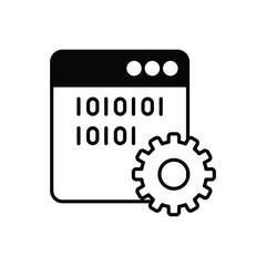 Binary Setting vector icon