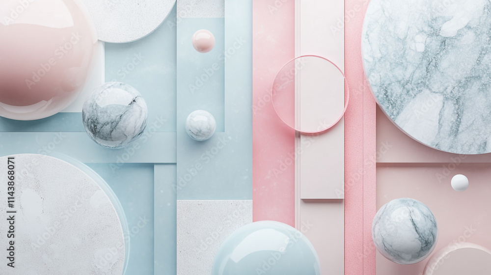 Fototapete luxury abstract background of various 3d geometric elements, acrylic and 3d colorful background, var