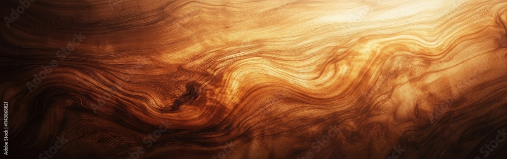Poster polished wood grain showcases intricate natural patterns and textures illuminated by soft lighting