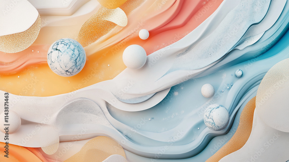 Fototapete luxury abstract background of various 3d geometric elements, acrylic and 3d colorful background, various art style abstract geometric background with 3d various geometric patterns.