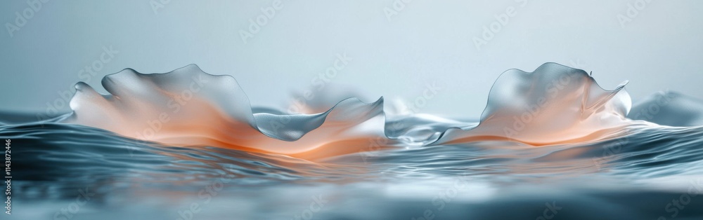 Poster delicate abstract wallpaper featuring slow-moving water with soft hues and fluid shapes