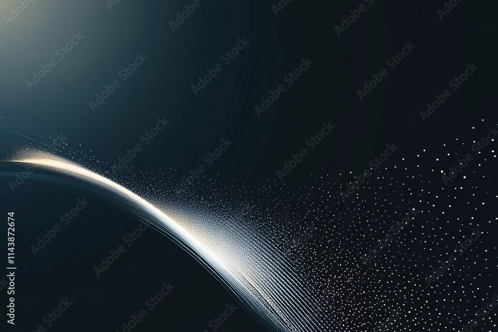 Canvas Prints abstract blue wave design with dark space backdrop and flowing lines,generated by ai