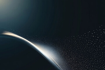 Abstract blue wave design with dark space backdrop and flowing lines,Generated By Ai