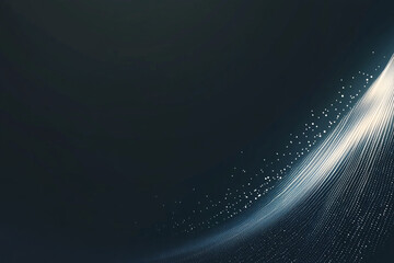 Abstract blue wave design with dark space backdrop and flowing lines,Generated By Ai