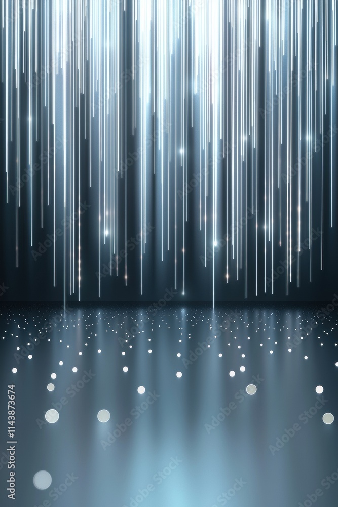 Poster dynamic light lines and reflections abstract scene black background