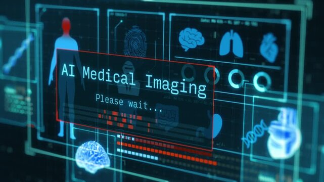 AI in medicine and healthcare, medical diagnosis, artificial intelligence in medical imaging, remote patient monitoring, telehealth, futuristic interface, technology innovation (3d render)