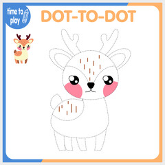 children's educational game. logic game. connect the dots by numbers. handwriting training. coloring book. New Year. Christmas