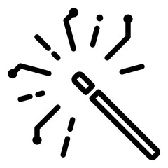Magic Wand with Sparkles Icon
