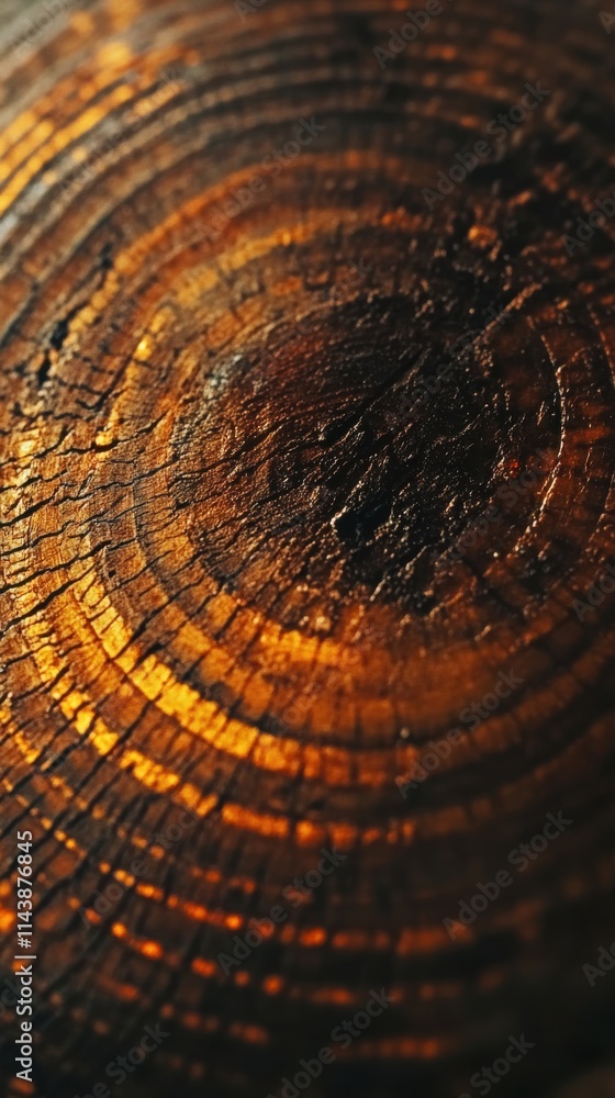 Poster macro shot revealing intricate wood rings and aging patterns showing natural beauty and complexity i