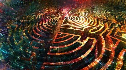 A Maze of the Subconscious: Exploring Human Consciousness through Holographic Pathways and Technological Projections