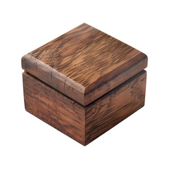 Wooden box on transparent background. Cut out png