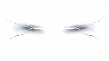Abstract portrayal of lightning streaks illuminating a stark white background, showcasing the raw power of nature in a visually striking and dynamic manner.