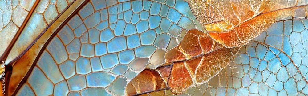Aufkleber Exploring the intricate geometric patterns of dragonfly wings captured in macro detail