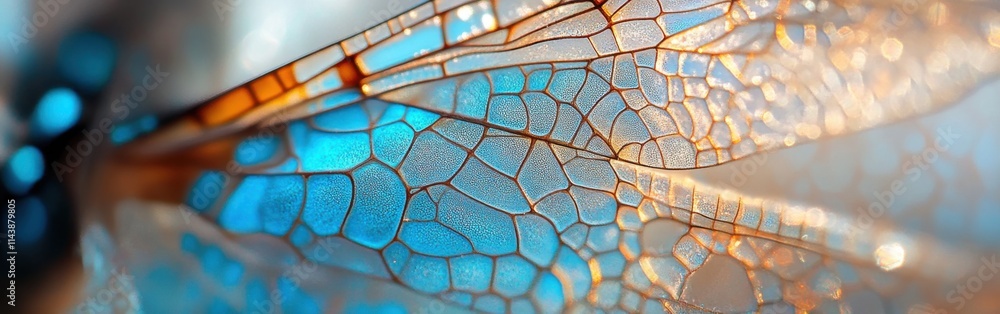 Aufkleber Exploring the intricate geometric patterns found in a dragonfly's wing captured through macro photography