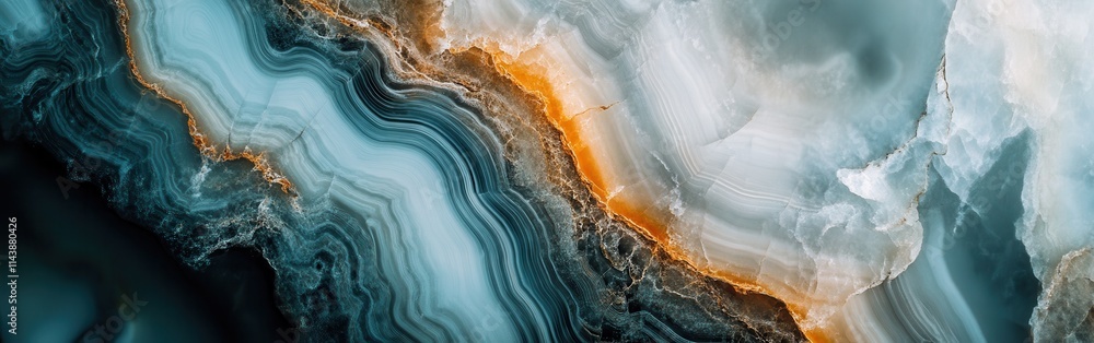 Fototapete Macro capture of a stunning marble surface displaying intricate patterns and vibrant colors