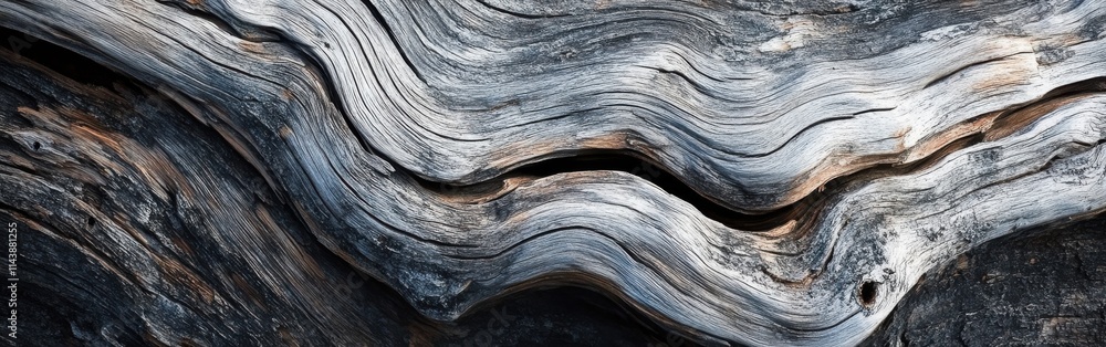 Poster weathered wood texture revealing intricate patterns and natural beauty from an ancient tree trunk in