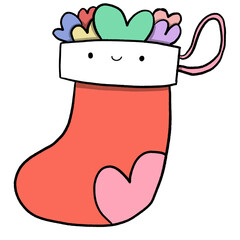 Set of cute Christmas doodles.