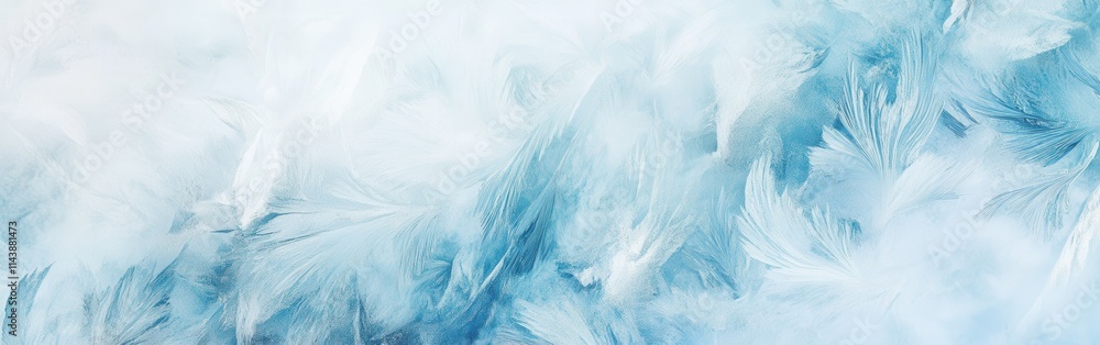Poster high-resolution abstract ice patterns showcasing delicate blue textures and intricate designs formed