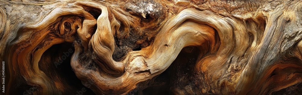 Aufkleber Intricate patterns of twisted tree roots display natural artistry from an ancient forest