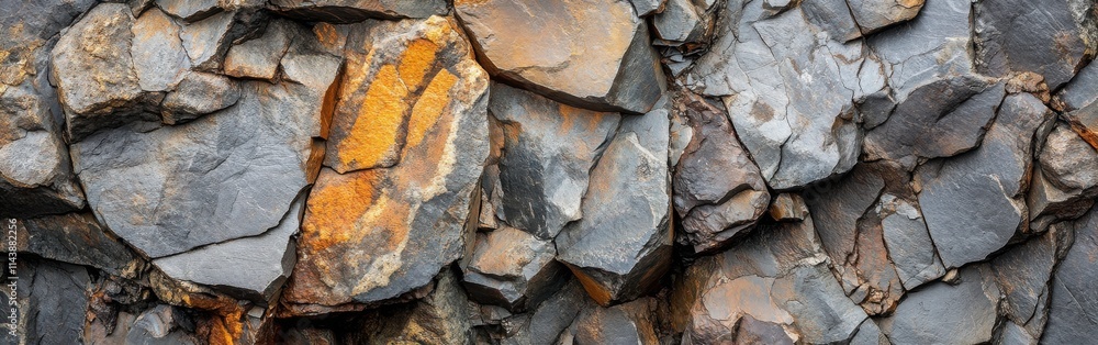 Poster Close-up view of textured rock surface showcasing intricate patterns and colors in natural formation