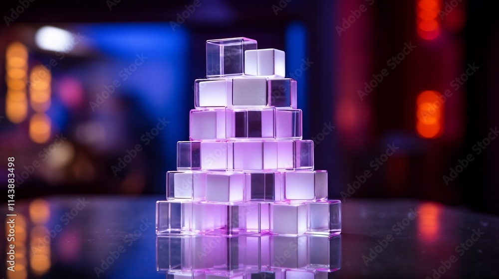 Aufkleber mesmerizing architectural arrangement of sugar cubes creating a striking tower that reflects the vib