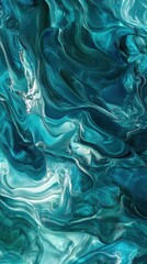 Obraz premium Dynamic patterns of azure waves flowing gracefully in an abstract display of motion and color