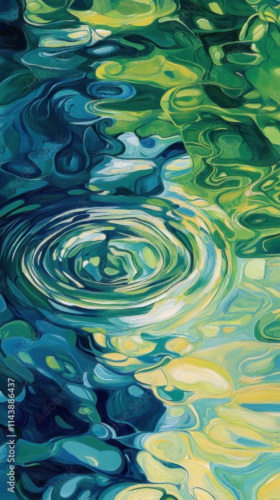 Poster close-up of ripples on water created by light breezes in a tranquil natural setting during daytime