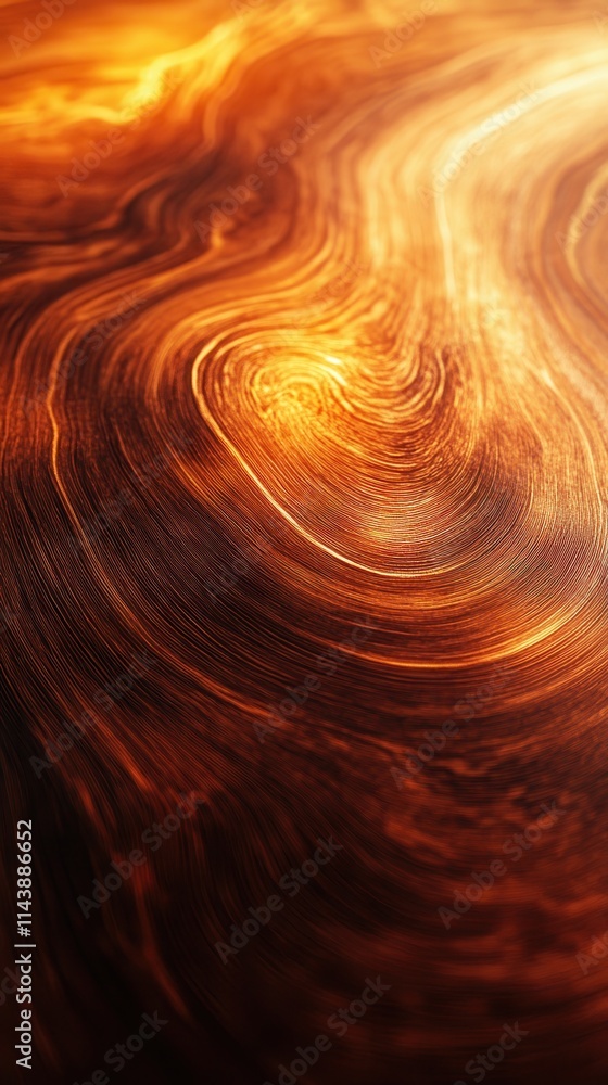 Poster close-up view of polished wood grain showcasing smooth texture and natural patterns during sunlight