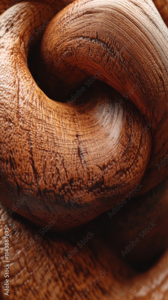 Poster close-up view of intricate tree knot with rich grain patterns showcasing natural beauty