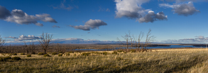 Panoramic view of the Sierra de la Culebra, La Carballeda and the Valparaíso Reservoir, Zamora, Castile and Leon, Spain.