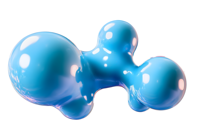 abstract 3d metaball gloopy spherical shapes, transparent background