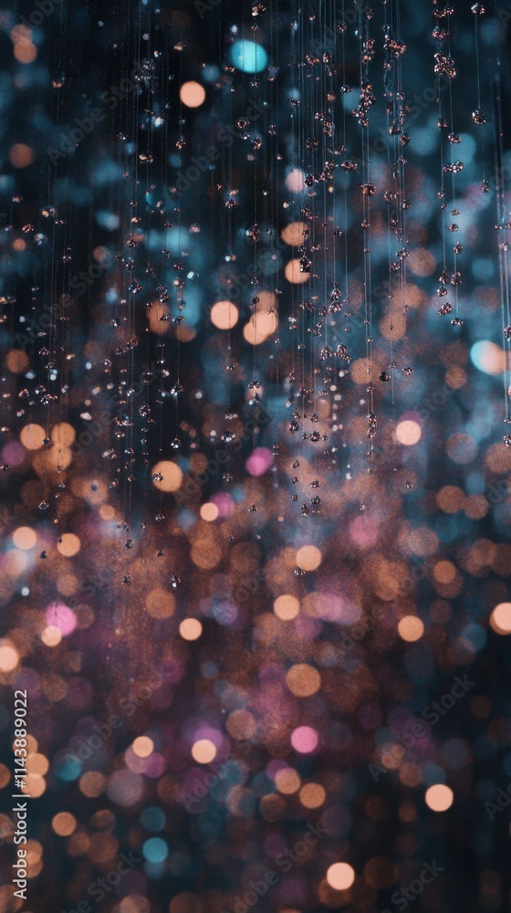 Aufkleber water droplets cascading in a vibrant abstract wallpaper creating a soothing visual experience