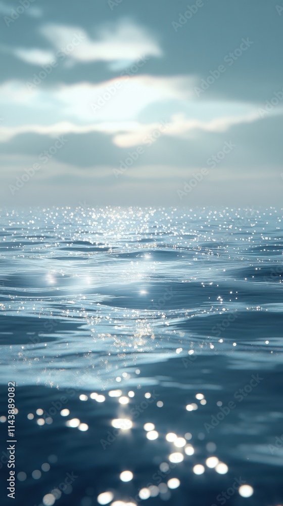 Poster abstract wallpaper featuring tiny water sparkles reflecting light on a serene surface under a cloudy