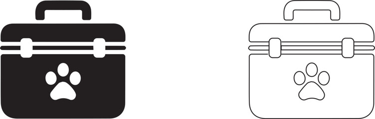 First aid kit for pets. Vector icon. Veterinary care symbol.