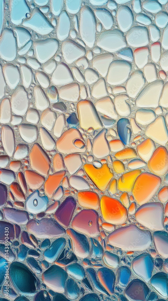 Leinwandbilder abstract composition of small water droplets creating a colorful pattern in a natural setting with s