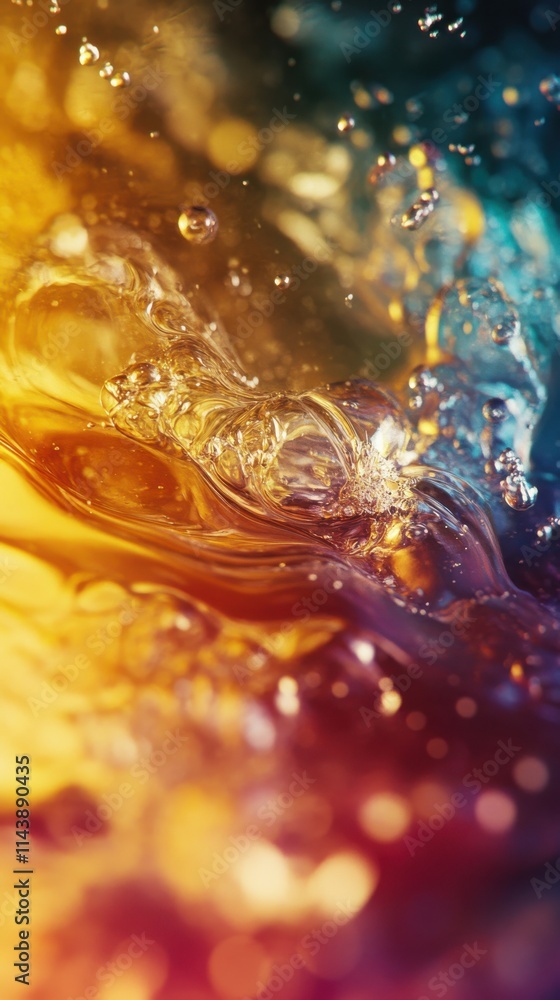 Aufkleber swirling patterns of oil and water blend in vibrant colors and dynamic shapes