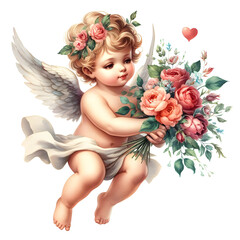 Fototapeta premium Cute Cupid Clipart, Watercolor Valentine Cupid PNG, Angel Clipart, Valentine's Day, Watercolor Clipart, Card Making, Digital Download,Cute Cupid Clipart, Watercolor Valentine Cupid PNG, Angel Clipar