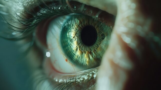 Closeup Macro Photography of a Human Eyes Iris and Pupil