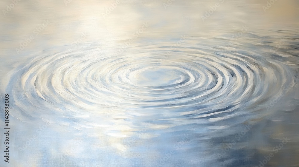 Poster softly illuminated water surface with gentle circular ripples reflecting a tranquil atmosphere at da