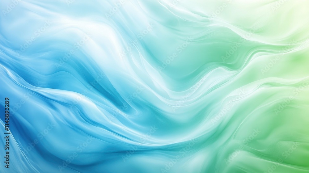 Poster softly blurred reflections create a tranquil atmosphere in flowing water with serene hues of blue an