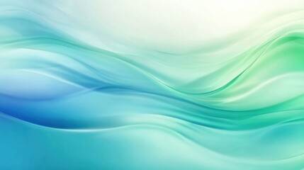 Fototapeta premium Softly blurred reflections on calm flowing water create a serene, tranquil atmosphere in shades of blue and green during the day